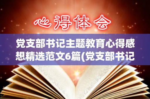 党支部书记主题教育心得感想精选范文6篇(党支部书记的心得体会)