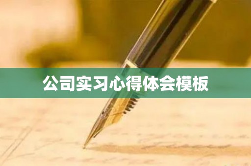 公司实习心得体会模板