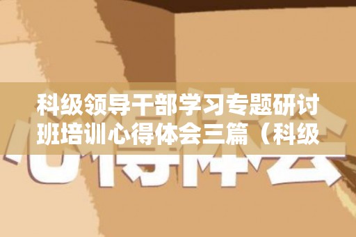 科级领导干部学习专题研讨班培训心得体会三篇（科级领导干部培训班总结报告）
