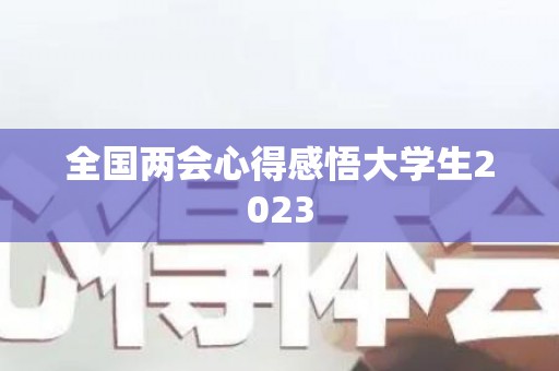全国两会心得感悟大学生2023