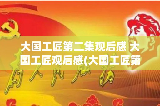 大国工匠第二集观后感 大国工匠观后感(大国工匠第二集的观后感500字怎么写)