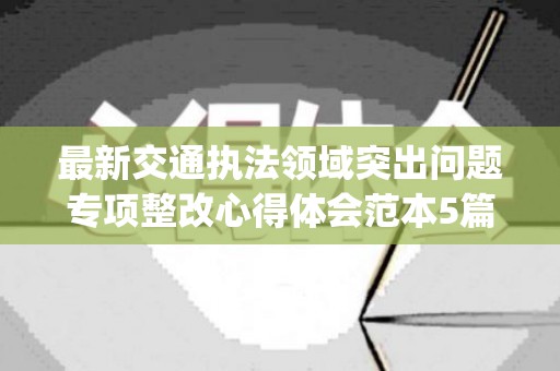 最新交通执法领域突出问题专项整改心得体会范本5篇(交通执法问题专项整治活动心得体会)