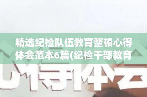 精选纪检队伍教育整顿心得体会范本6篇(纪检干部教育整顿专题研讨发言稿)