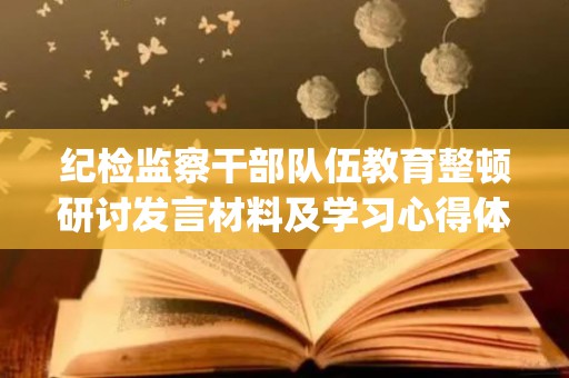 纪检监察干部队伍教育整顿研讨发言材料及学习心得体会3篇(纪检监察队伍专题培训心得)