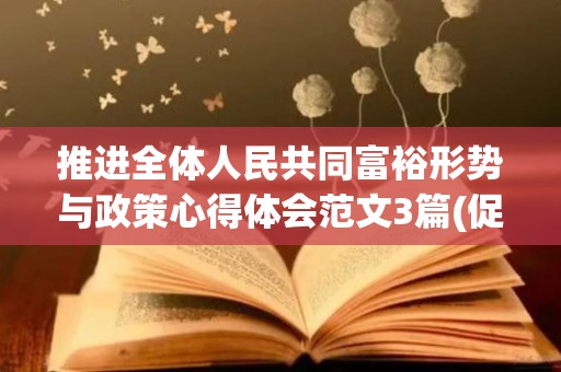 推进全体人民共同富裕形势与政策心得体会范文3篇(促进全体人民共同富裕 行动)