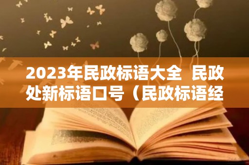 2023年民政标语大全  民政处新标语口号（民政标语经典用语大全简短）