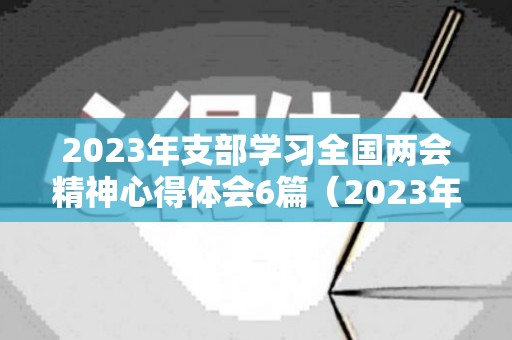 2023年支部学习全国两会精神心得体会6篇（2023年丧尸爆发是真的吗?）