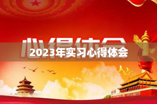 2023年实习心得体会