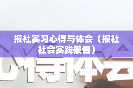 报社实习心得与体会（报社社会实践报告）