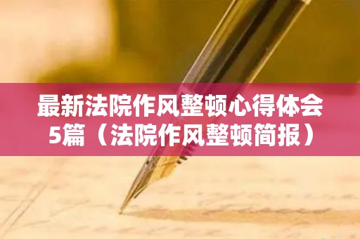 最新法院作风整顿心得体会5篇（法院作风整顿简报）
