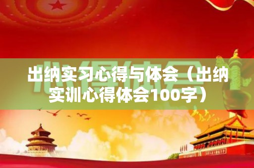 出纳实习心得与体会（出纳实训心得体会100字）