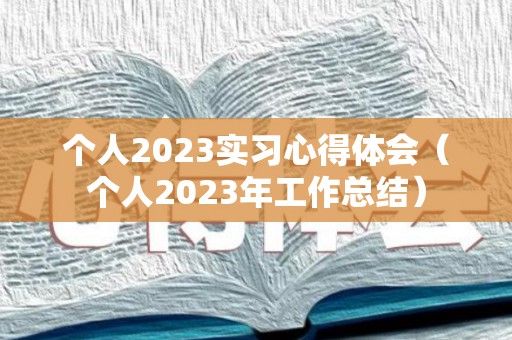 个人2023实习心得体会（个人2023年工作总结）