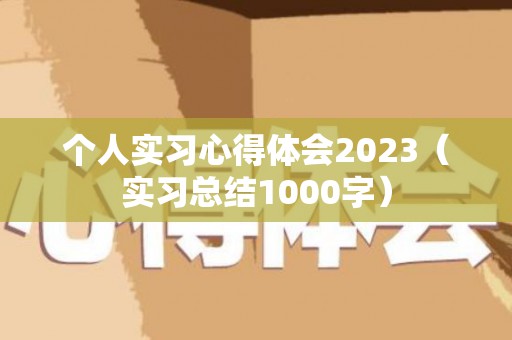 个人实习心得体会2023（实习总结1000字）