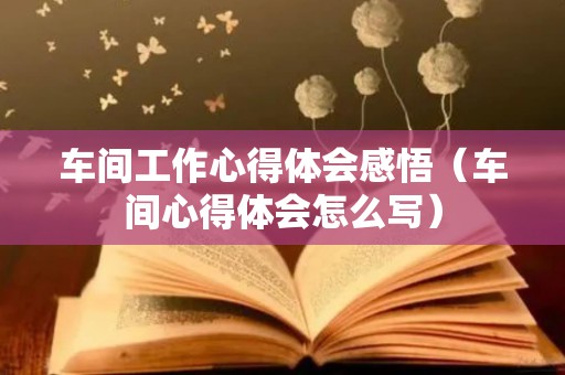 车间工作心得体会感悟（车间心得体会怎么写）