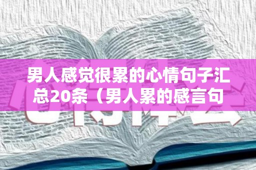 男人感觉很累的心情句子汇总20条（男人累的感言句子图片）