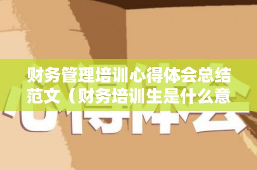 财务管理培训心得体会总结范文（财务培训生是什么意思）