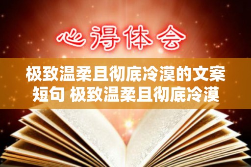 极致温柔且彻底冷漠的文案短句 极致温柔且彻底冷漠的文案句子（冷漠伤感短句）