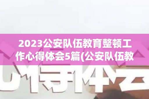 2023公安队伍教育整顿工作心得体会5篇(公安队伍教育整顿工作心得体会2021)