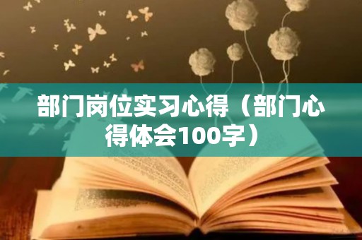 部门岗位实习心得（部门心得体会100字）