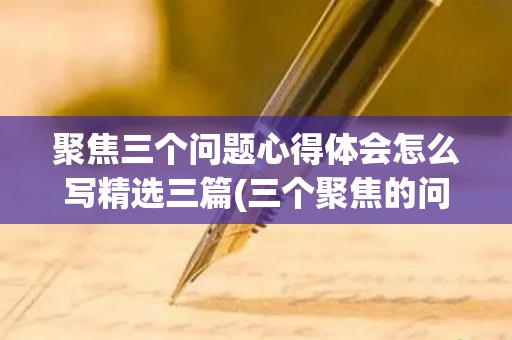 聚焦三个问题心得体会怎么写精选三篇(三个聚焦的问题细化清单)