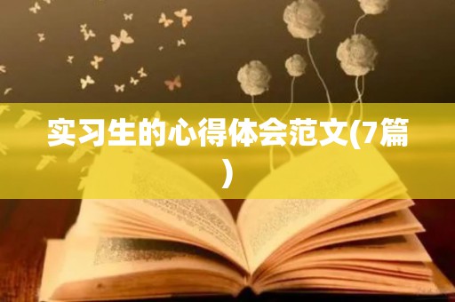 实习生的心得体会范文(7篇)