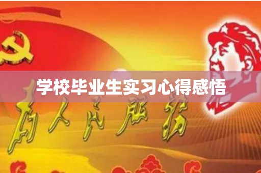 学校毕业生实习心得感悟