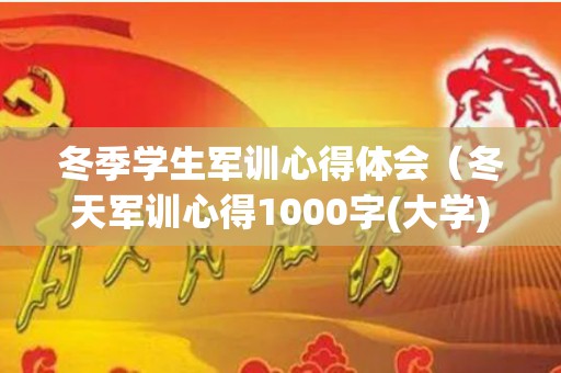 冬季学生军训心得体会（冬天军训心得1000字(大学)）