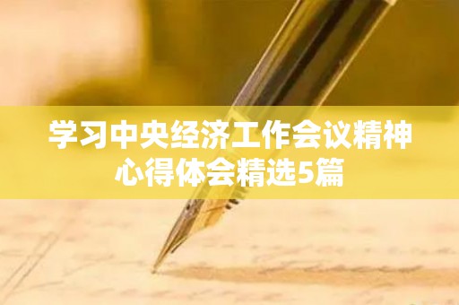 学习中央经济工作会议精神心得体会精选5篇