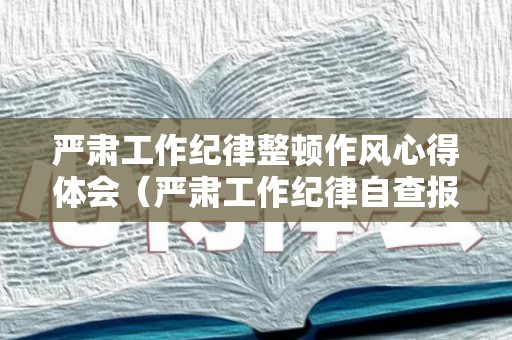 严肃工作纪律整顿作风心得体会（严肃工作纪律自查报告）
