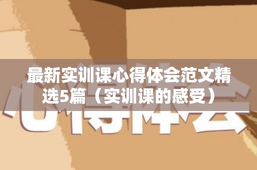 最新实训课心得体会范文精选5篇（实训课的感受）