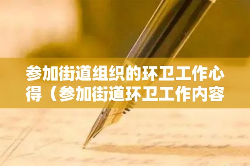 参加街道组织的环卫工作心得（参加街道环卫工作内容）