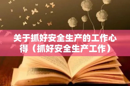 关于抓好安全生产的工作心得（抓好安全生产工作）