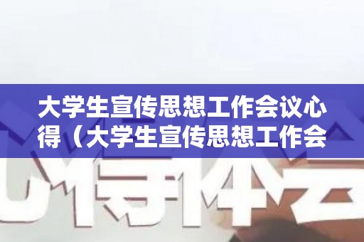 大学生宣传思想工作会议心得（大学生宣传思想工作会议心得体会范文）