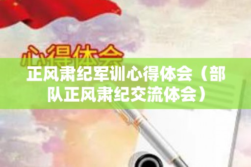 正风肃纪军训心得体会（部队正风肃纪交流体会）