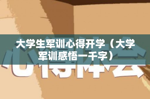 大学生军训心得开学（大学军训感悟一千字）