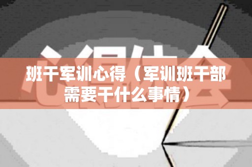 班干军训心得（军训班干部需要干什么事情）