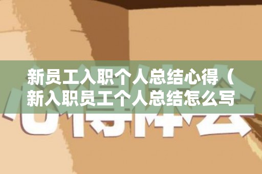新员工入职个人总结心得（新入职员工个人总结怎么写）