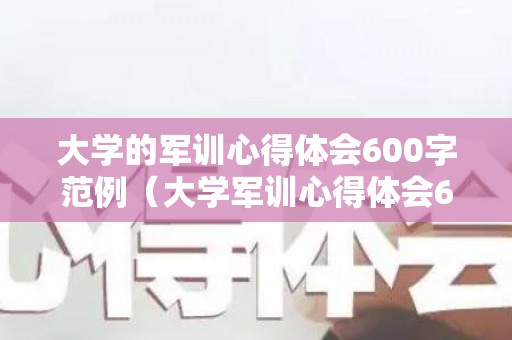 大学的军训心得体会600字范例（大学军训心得体会600字左右）