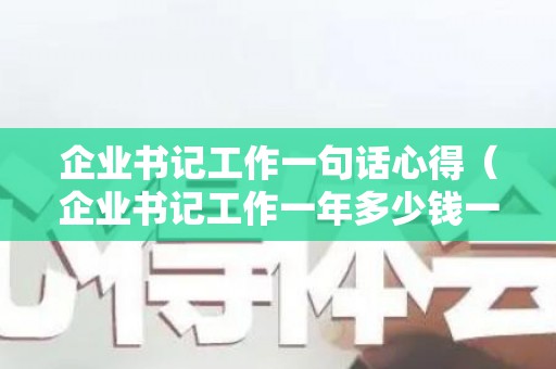 企业书记工作一句话心得（企业书记工作一年多少钱一个月）