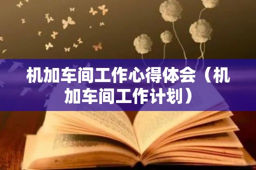 机加车间工作心得体会（机加车间工作计划）