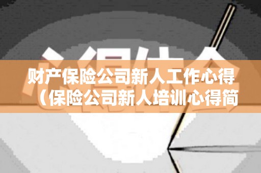 财产保险公司新人工作心得（保险公司新人培训心得简短范文）