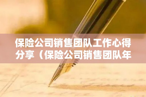 保险公司销售团队工作心得分享（保险公司销售团队年终总结范文）