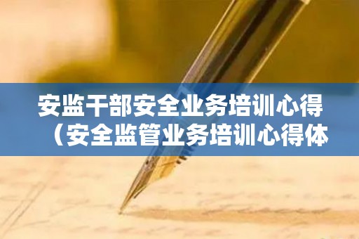 安监干部安全业务培训心得（安全监管业务培训心得体会）