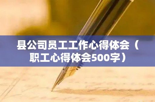 县公司员工工作心得体会（职工心得体会500字）