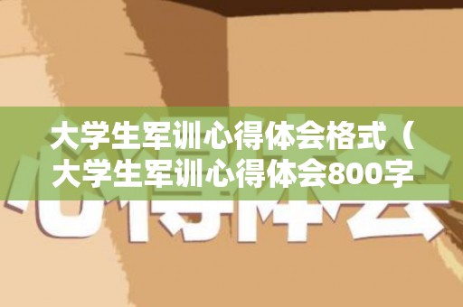 大学生军训心得体会格式（大学生军训心得体会800字范文精选五篇）