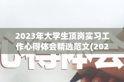 2023年大学生顶岗实习工作心得体会精选范文(2023年大写怎么写日期)
