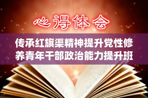 传承红旗渠精神提升党性修养青年干部政治能力提升班个人心得体会精选4篇(红旗渠精神研讨材料)