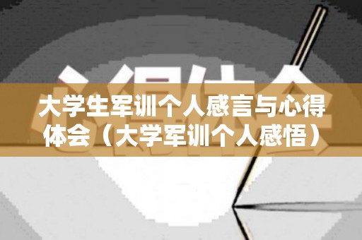 大学生军训个人感言与心得体会（大学军训个人感悟）