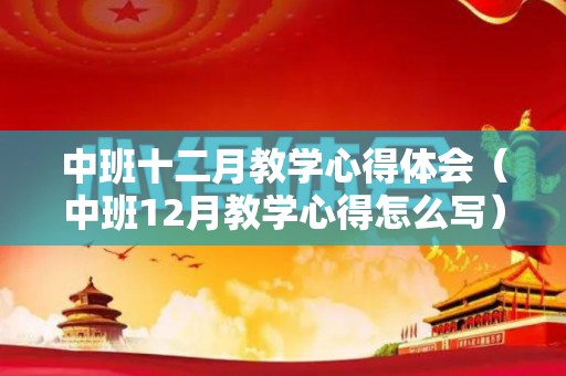 中班十二月教学心得体会（中班12月教学心得怎么写）