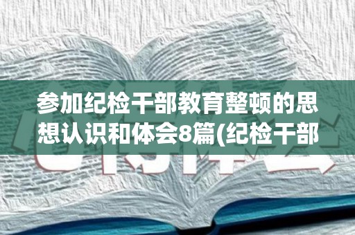 参加纪检干部教育整顿的思想认识和体会8篇(纪检干部教育整顿专题研讨发言稿2023)